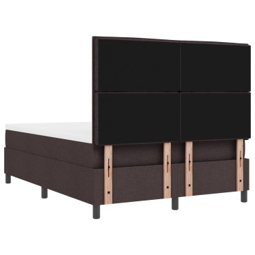 vidaXL Κρεβάτι Box Spring με Κουβάρι Σκούρο Καφέ 160x200 εκ Ύφασμα