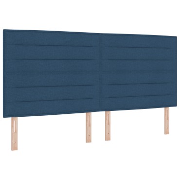 vidaXL Κρεβάτι με Στρώμα Ναυτικού Μπλε 200x200 cm Ύφασμα