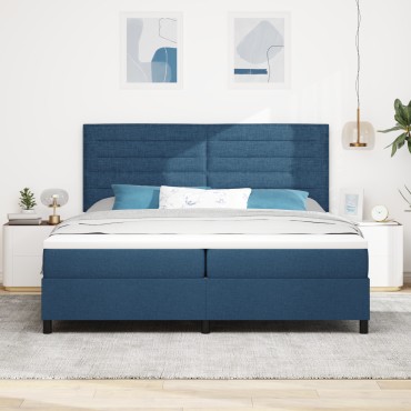 vidaXL Κρεβάτι με Στρώμα Ναυτικού Μπλε 200x200 cm Ύφασμα