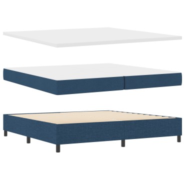 vidaXL Κρεβάτι με Στρώμα Ναυτικού Μπλε 200x200 cm Ύφασμα