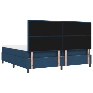 vidaXL Κρεβάτι με Στρώμα Ναυτικού Μπλε 200x200 cm Ύφασμα