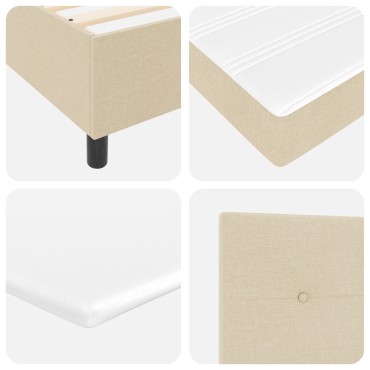 vidaXL Κρεβάτι Box Spring με Μαξιλάρι Κρεμ 120x200 εκ. Υφασμα