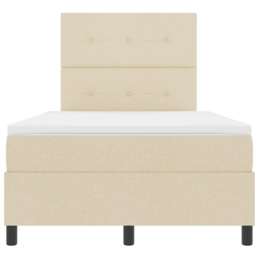 vidaXL Κρεβάτι Box Spring με Μαξιλάρι Κρεμ 120x200 εκ. Υφασμα
