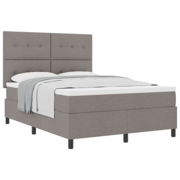 vidaXL Κρεβάτι Box Spring με Στρώμα Καφέ 140x190 εκ. Ύφασμα