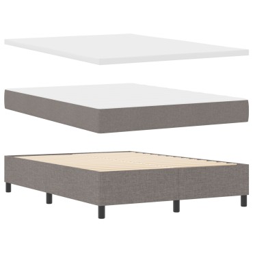 vidaXL Κρεβάτι Box Spring με Στρώμα Καφέ 140x190 εκ. Ύφασμα