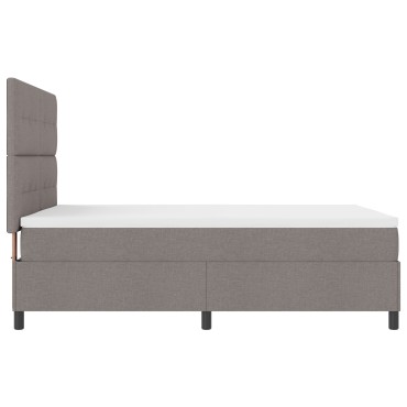 vidaXL Κρεβάτι Box Spring με Στρώμα Καφέ 140x190 εκ. Ύφασμα