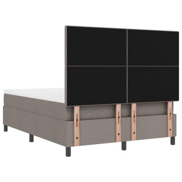 vidaXL Κρεβάτι Box Spring με Στρώμα Καφέ 140x190 εκ. Ύφασμα