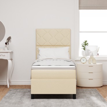 vidaXL Κρεβάτι με Ελατήριο Μπεζ 80 x 200 cm Ύφασμα