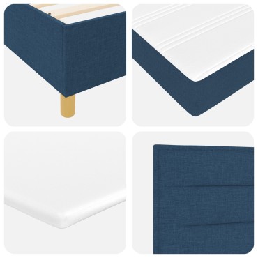 vidaXL Κρεβάτι Box Spring με Mattresses Μπλε Υφασμάτινο