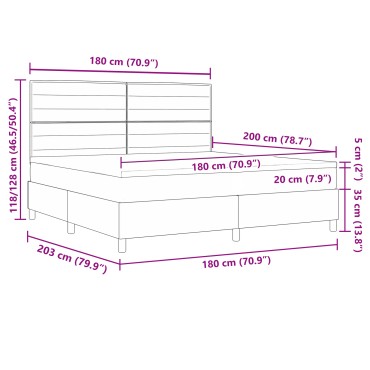vidaXL Κρεβάτι Box Spring με Mattresses Μπλε Υφασμάτινο