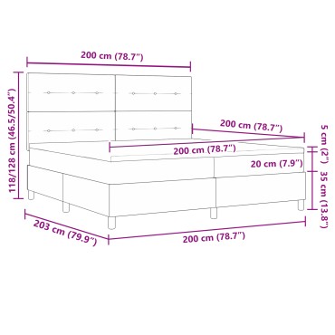 vidaXL Στρώμα με Κρεβάτι Καφέ 200x200 εκ. Ύφασμα