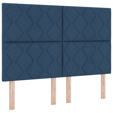 vidaXL Κρεβάτι με Στρώμα μπλε 140x200 εκ. Ύφασμα