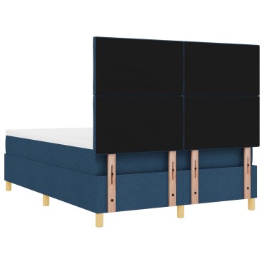vidaXL Κρεβάτι με Στρώμα μπλε 140x200 εκ. Ύφασμα
