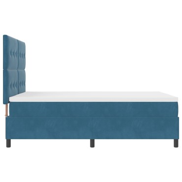 Κρεβάτι Box Spring με Στρώμα vidaXL Σκούρο Μπλε 140x190 εκ. Βελούδο