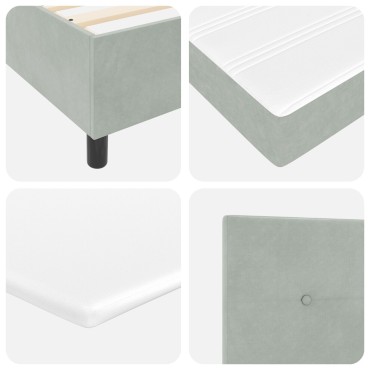 vidaXL Κρεβάτι Box Spring με Στρώμα Ανοιχτό Γκρι Super King Βελούδινο
