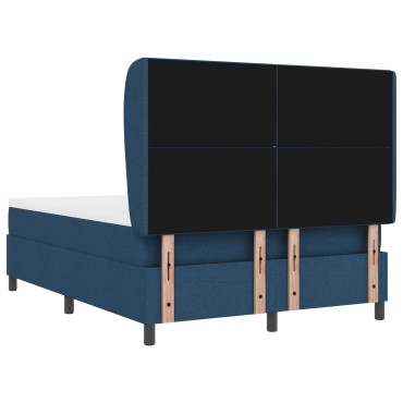 vidaXL Κρεβάτι με Στρώμα Box Spring - Μπλε, 140x190 εκ., Ύφασμα