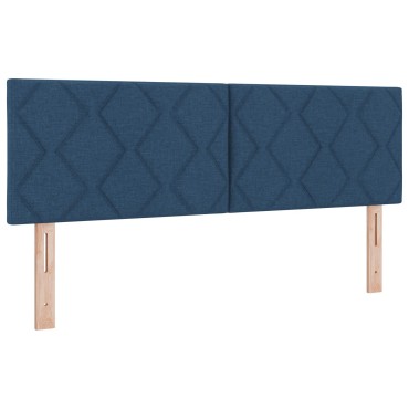 vidaXL Κρεβάτι Box Spring με Στρώμα & Φωτισμό LED Μπλε 160x200 εκ Ύφασμα