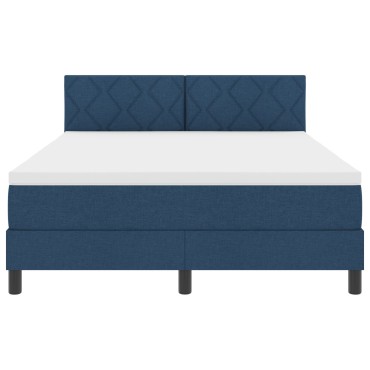 vidaXL Κρεβάτι Box Spring με Στρώμα & Φωτισμό LED Μπλε 160x200 εκ Ύφασμα