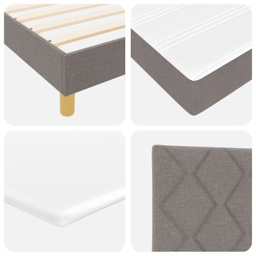 vidaXL Κρεβάτι Box Spring με Στρώμα & LED Ταπέτο 200x200 εκ Υφάσματος