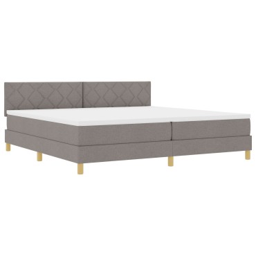 vidaXL Κρεβάτι Box Spring με Στρώμα & LED Ταπέτο 200x200 εκ Υφάσματος