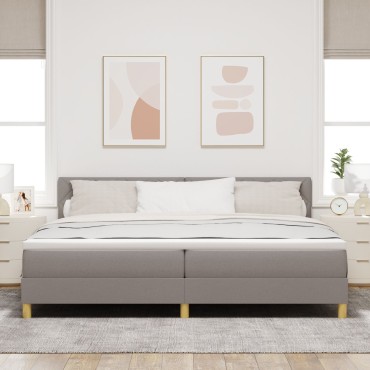 vidaXL Κρεβάτι Box Spring με Στρώμα & LED Ταπέτο 200x200 εκ Υφάσματος
