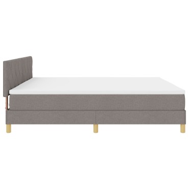 vidaXL Κρεβάτι Box Spring με Στρώμα & LED Ταπέτο 200x200 εκ Υφάσματος