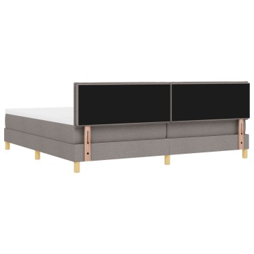 vidaXL Κρεβάτι Box Spring με Στρώμα & LED Ταπέτο 200x200 εκ Υφάσματος