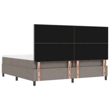 vidaXL Κρεβάτι Box Spring με Στρώμα & Πάγκο Ταουπέ 200 x 200 εκ. Ύφασμα