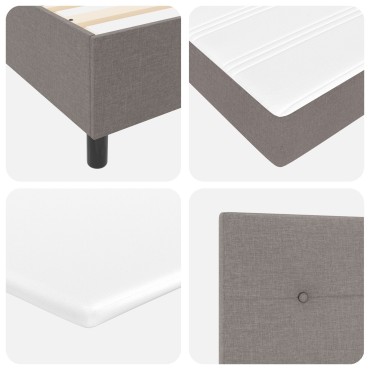vidaXL Κρεβάτι Box Spring με Στρώμα & Πάγκο Ταουπέ 200 x 200 εκ. Ύφασμα