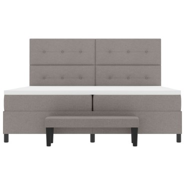 vidaXL Κρεβάτι Box Spring με Στρώμα & Πάγκο Ταουπέ 200 x 200 εκ. Ύφασμα