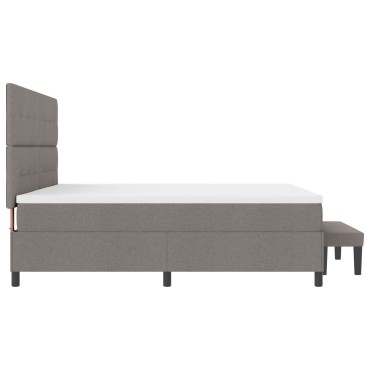 vidaXL Κρεβάτι Box Spring με Στρώμα & Πάγκο Ταουπέ 200 x 200 εκ. Ύφασμα