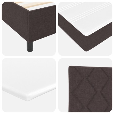 vidaXL Κρεβάτι με Κουβέρτα & Πάγκος Σκούρο Καφέ 180x200 εκ. Ύφασμα