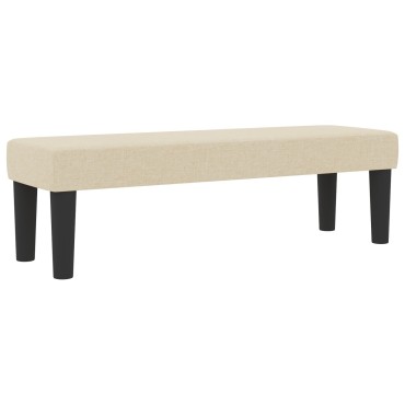 vidaXL Κρεβάτι με Στρώμα & Μπράτσο Κρεμ 180x200 εκ. Ύφασμα