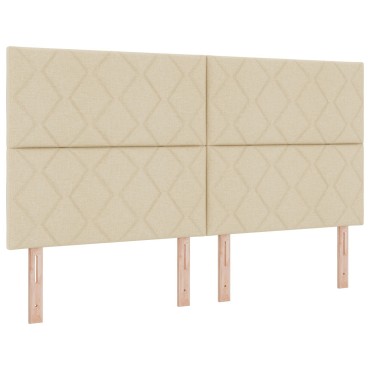 vidaXL Κρεβάτι με Στρώμα & Μπράτσο Κρεμ 180x200 εκ. Ύφασμα
