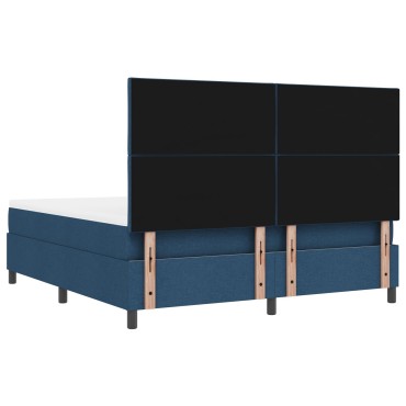 vidaXL Κρεβάτι με Σπαστή Βάση και Στρώμα Μπλε 180x200 εκ Ύφασμα