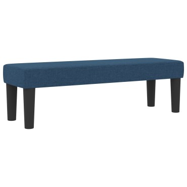 vidaXL Κρεβάτι Βάσης με Στρώμα & Πάγκο Μπλε 200x200 εκ Ύφασμα