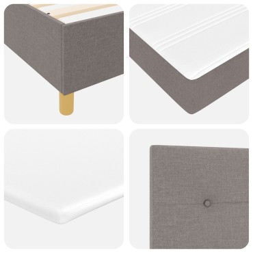 vidaXL Κρεβάτι Box Spring με Στρώμα & Παγκάκι Ταμπά 140x190 εκ Υφασμάτινο