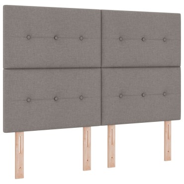 vidaXL Κρεβάτι Box Spring με Στρώμα & Παγκάκι Ταμπά 140x190 εκ Υφασμάτινο