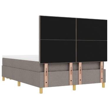 vidaXL Κρεβάτι Box Spring με Στρώμα & Παγκάκι Ταμπά 140x190 εκ Υφασμάτινο