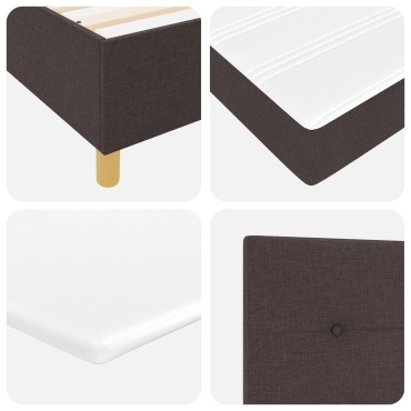 vidaXL Στρώμα με Κρεβάτι & Πάγκο Σκούρο Καφέ 140x200 εκ. Ύφασμα
