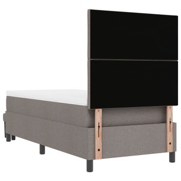 vidaXL Κρεβάτι Box Spring με Στρώμα & Πάγκο Ταμπά 90x200 cm Ύφασμα