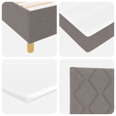 vidaXL Κρεβάτι Box Spring με Στρώμα & Πάγκο Ταουπέ 120x200 εκ Ύφασμα
