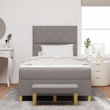 vidaXL Κρεβάτι Box Spring με Στρώμα & Πάγκο Ταουπέ 120x200 εκ Ύφασμα