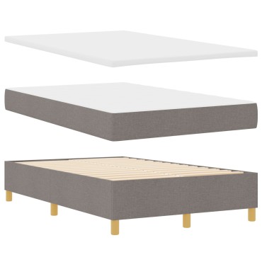 vidaXL Κρεβάτι Box Spring με Στρώμα & Πάγκο Ταουπέ 120x200 εκ Ύφασμα