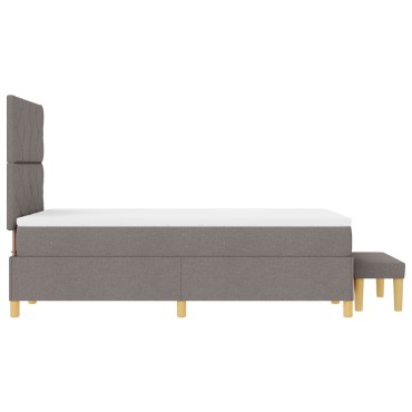 vidaXL Κρεβάτι Box Spring με Στρώμα & Πάγκο Ταουπέ 120x200 εκ Ύφασμα