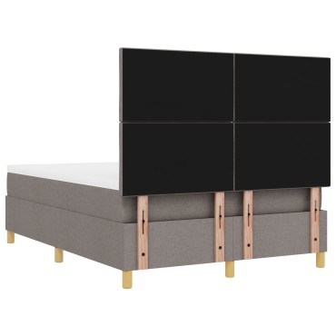 vidaXL Κρεβάτι Box Spring με Στρώμα & Πάγκο Ταυπ 140x190 εκ Ύφασμα