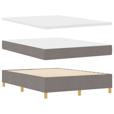 vidaXL Box Spring Bed με Στρώμα & Πάγκο Ταπέτα 160x200 εκ Ύφασμα
