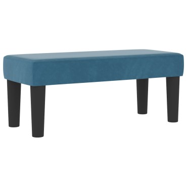 vidaXL Box Spring Κρεβάτι με Στρώμα & Παγκάκι Σκούρο Μπλε 90x190 εκ Βελούδο