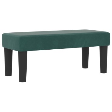 vidaXL Κρεβάτι Box Spring με Στρώμα & Πάγκο Σκούρο Πράσινο 100x200 εκ Βελούδο