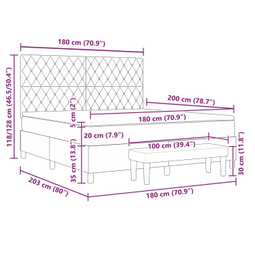 vidaXL Κρεβάτι με Βαλίτσα και Στρώμα Μαύρο 180x200 εκ Βελούδο